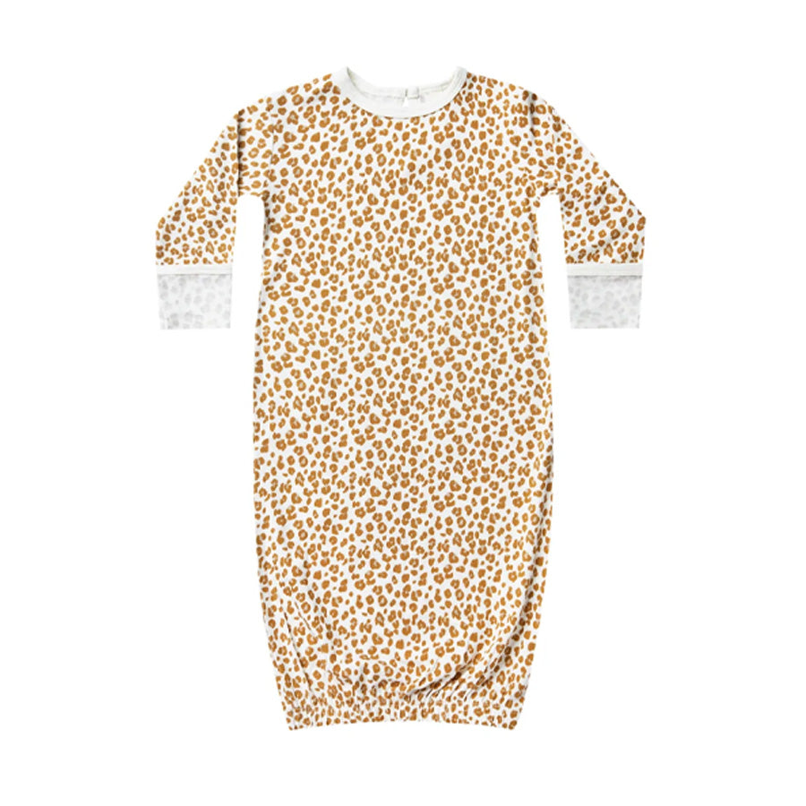 Quincy Mae Bamboo Baby Gown - Cheetah