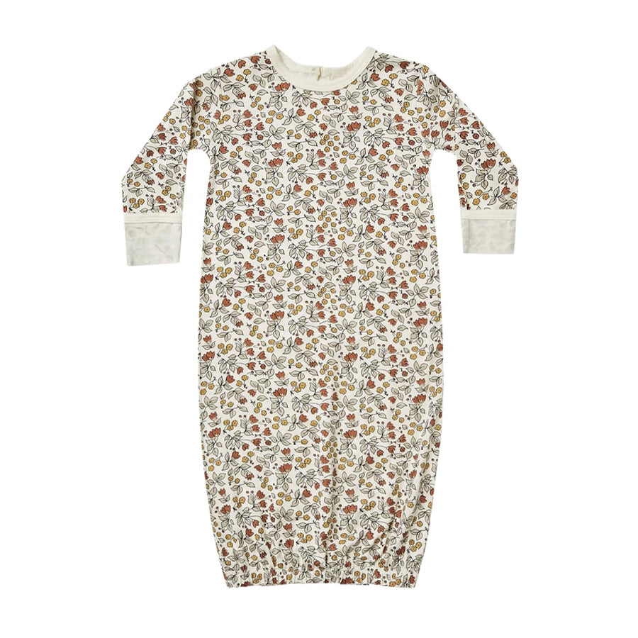 Quincy Mae Bamboo Baby Gown - Fleur
