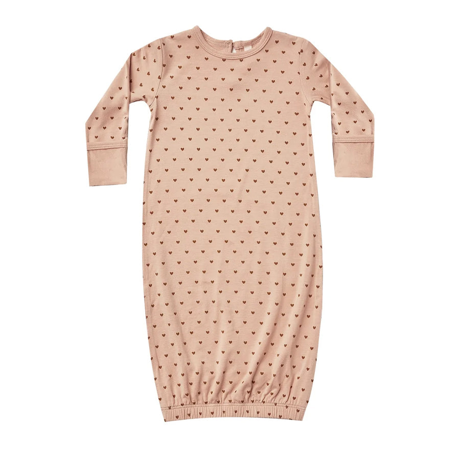 Quincy Mae Bamboo Baby Gown - Hearts