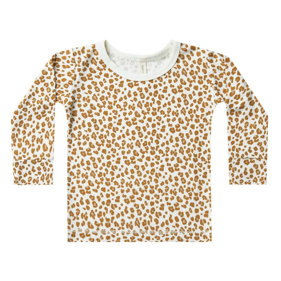 Quincy Mae Bamboo Long Sleeve Tee - Cheetah