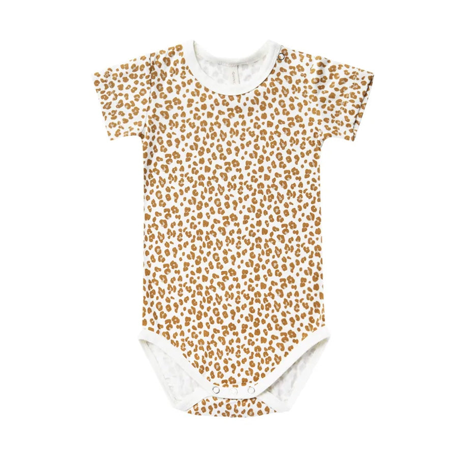 Quincy Mae Bamboo Shortsleeve Bodysuit - Cheetah