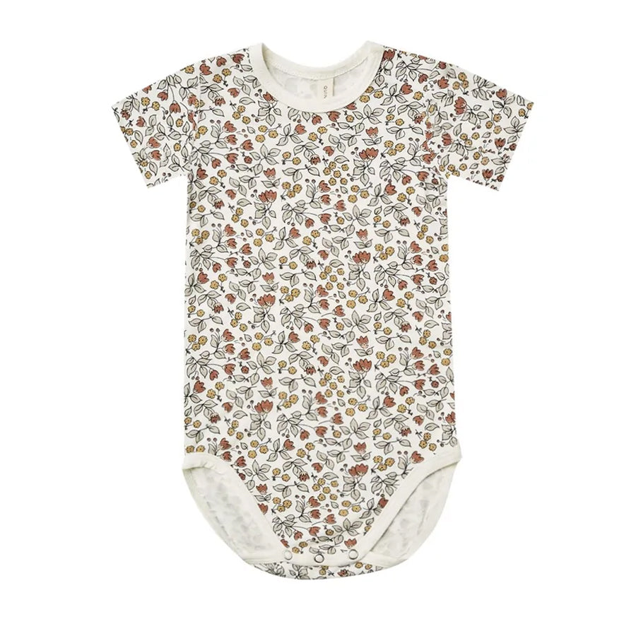 Quincy Mae Bamboo Shortsleeve Bodysuit - Fleur