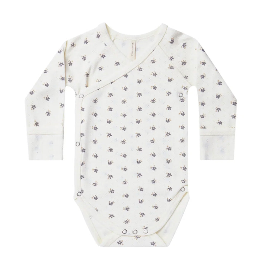 Quincy Mae Pointelle Side-Snap Bodysuit - Ivory