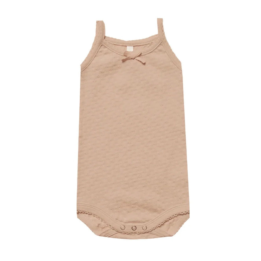 Quincy Mae Pointelle Tank Onesie - Petal