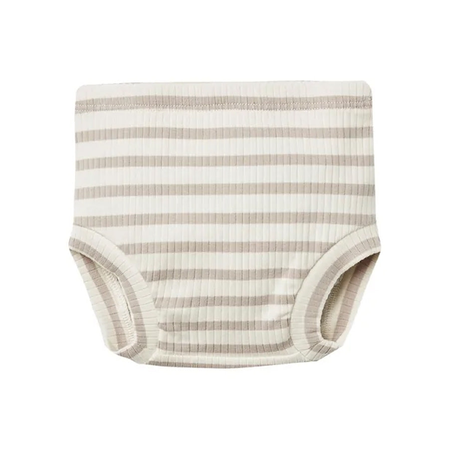 Quincy Mae Ribbed Bloomer - Ash Stripe