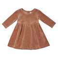 Quincy Mae Velour Longsleeve Dress - Clay