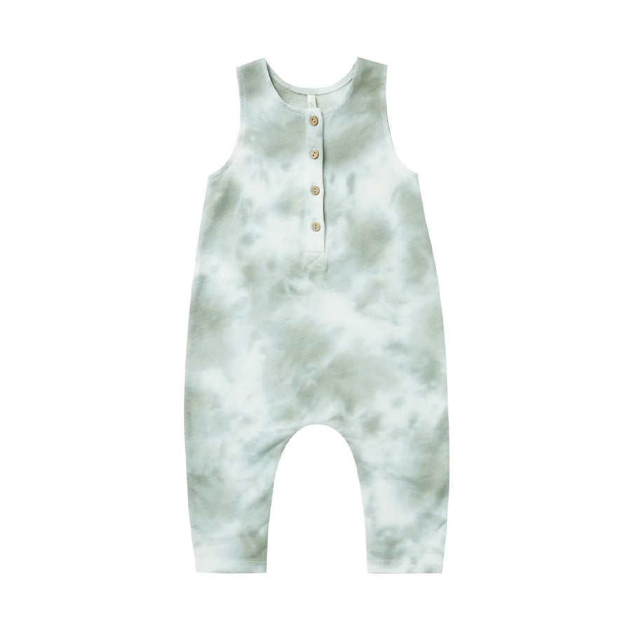 Rylee + Cru Sleeveless Jumpsuit - Aqua Tie Dye