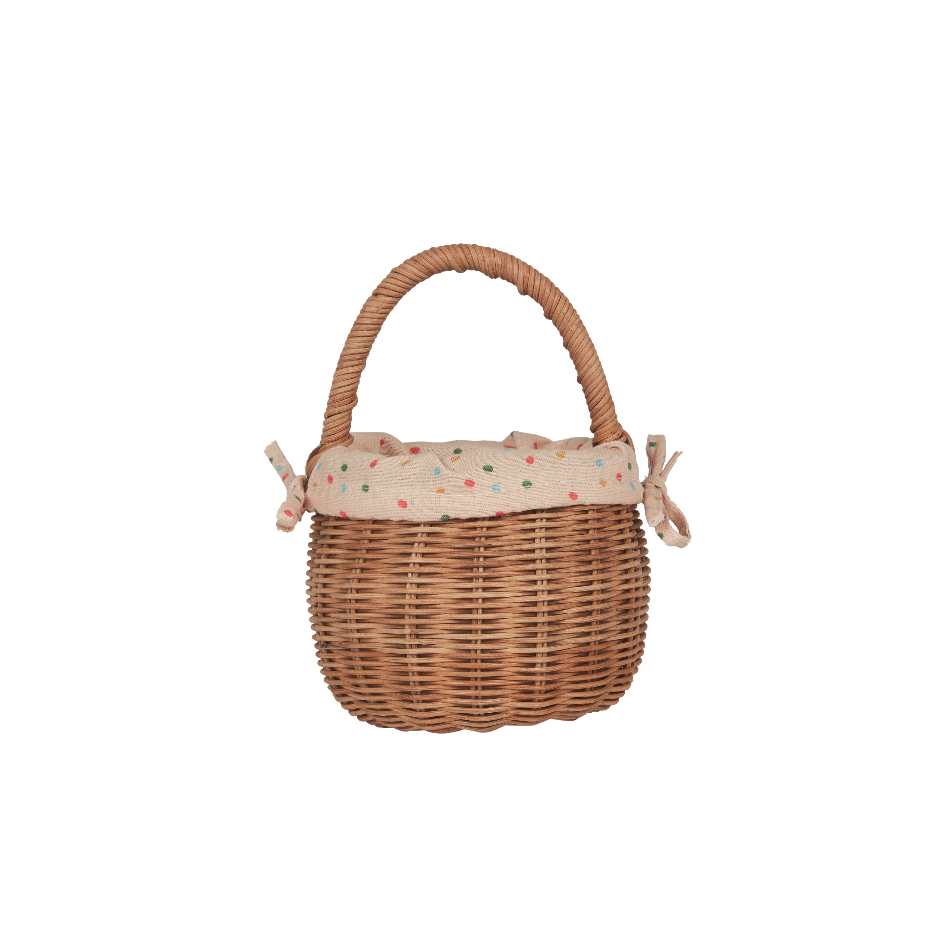 Rattan Berry Basket with Lining - Gumdrop