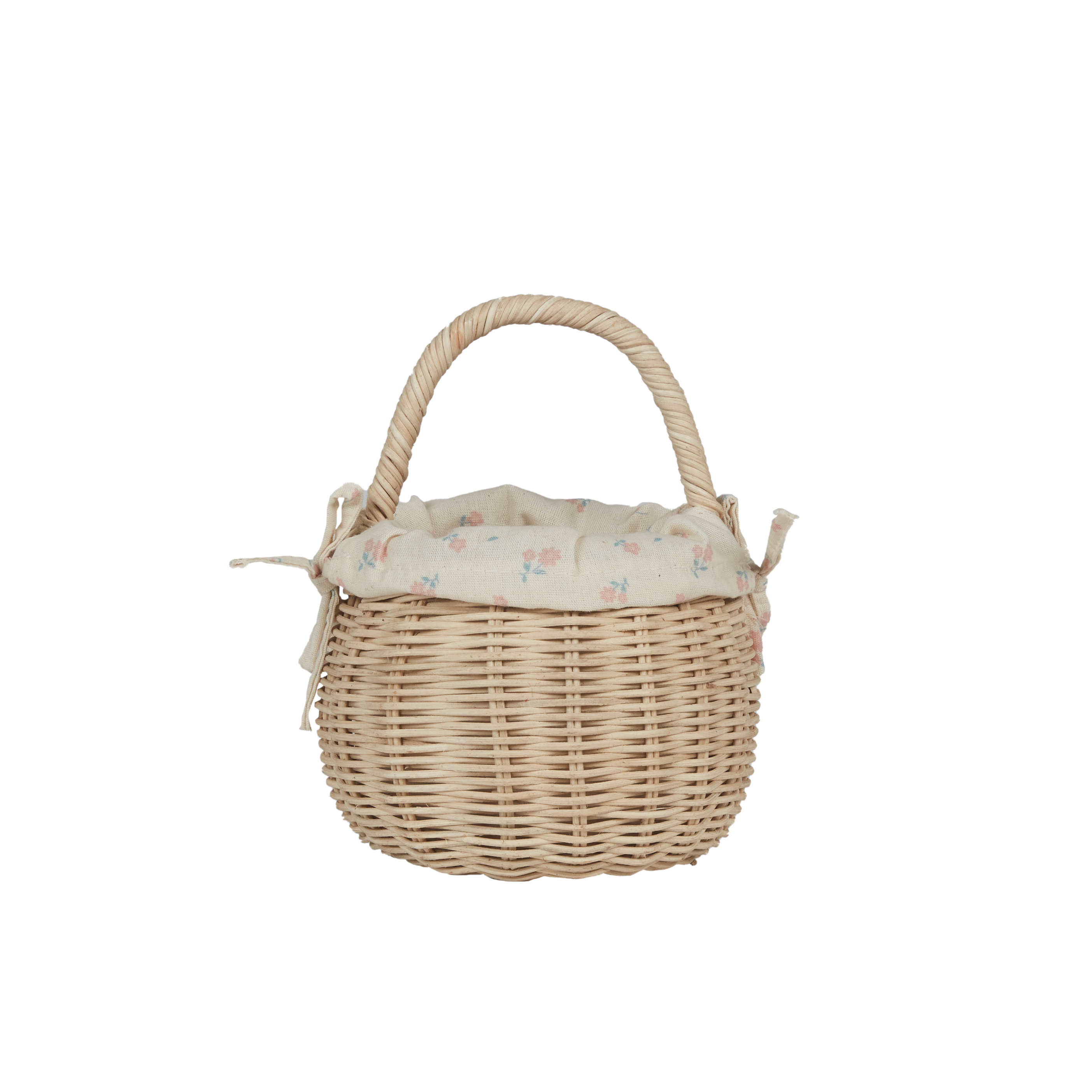 Rattan Berry Basket with Lining - Pansy