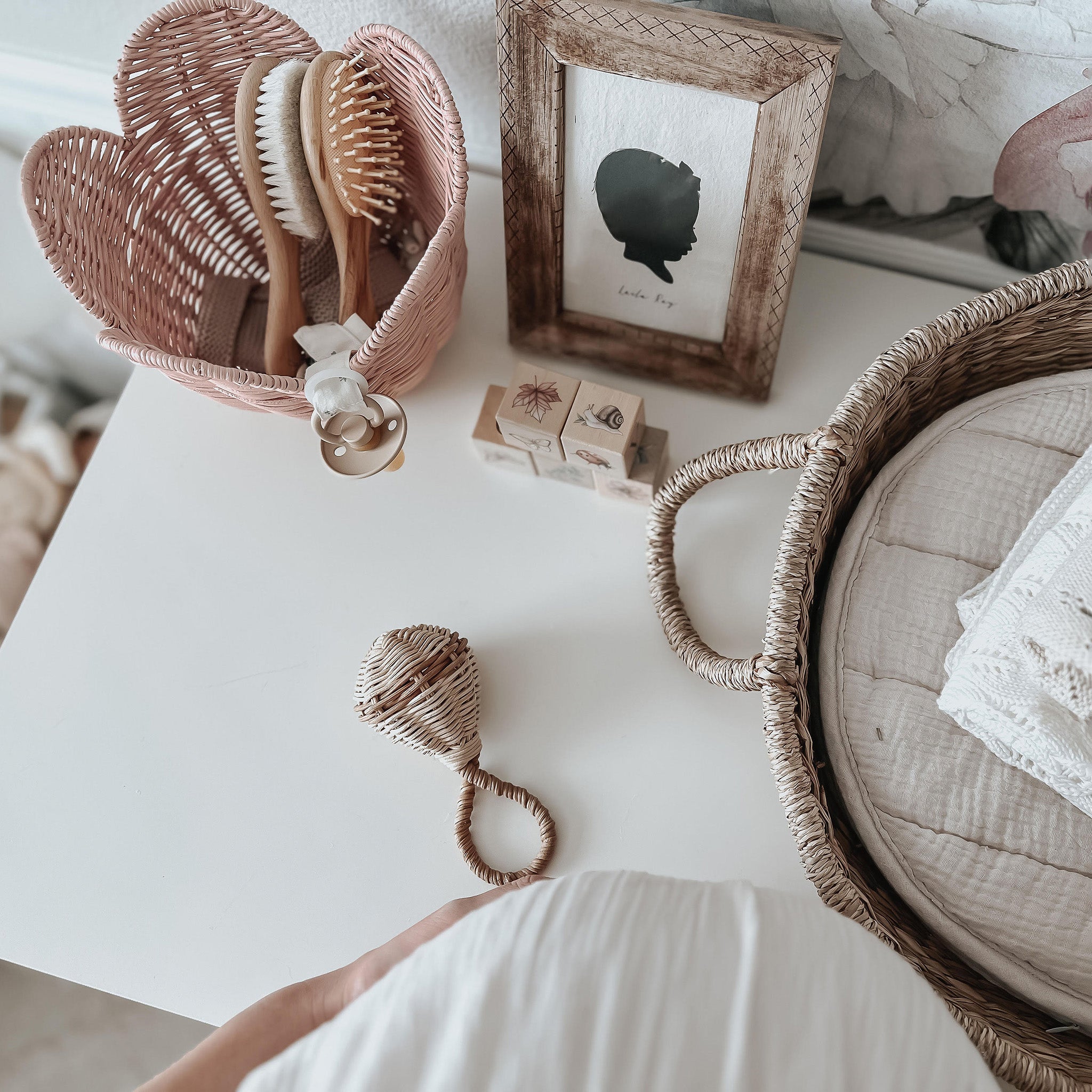 Rattan Lily Basket Set - Rose