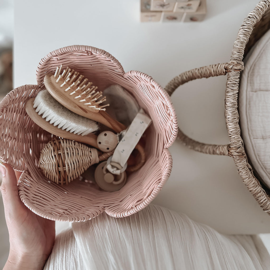 Rattan Lily Basket Set - Rose