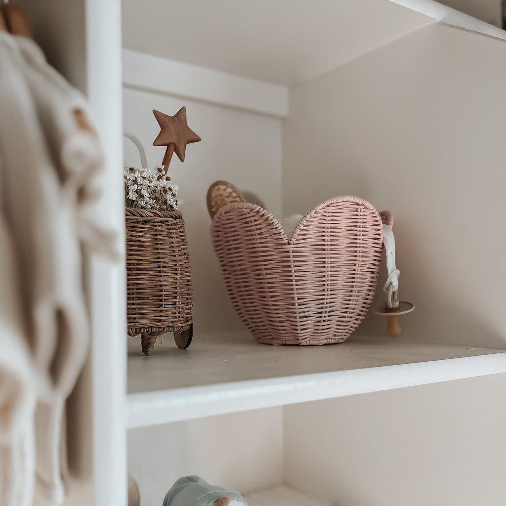 Rattan Lily Basket Set - Rose