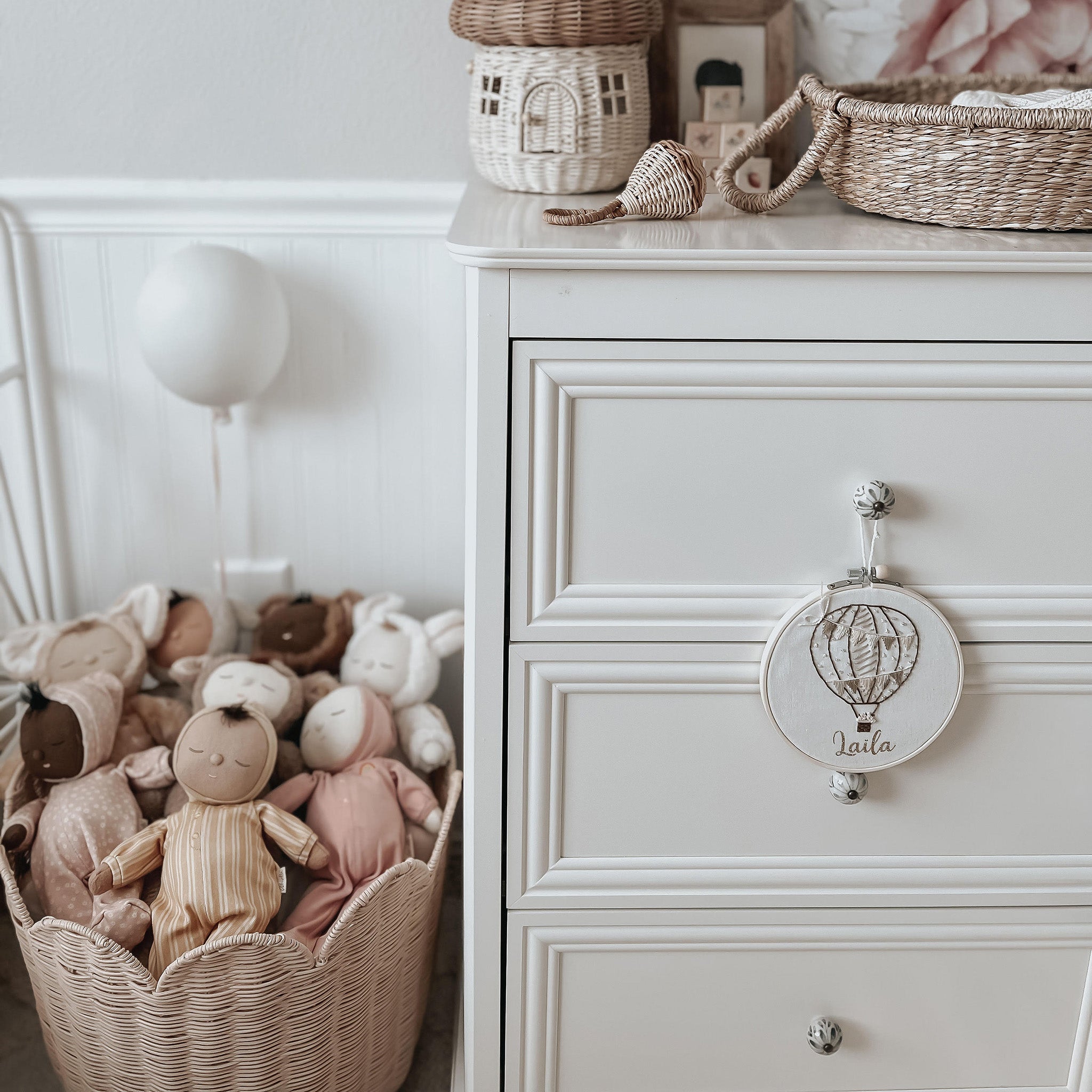 Rattan Tulip Basket - Nude