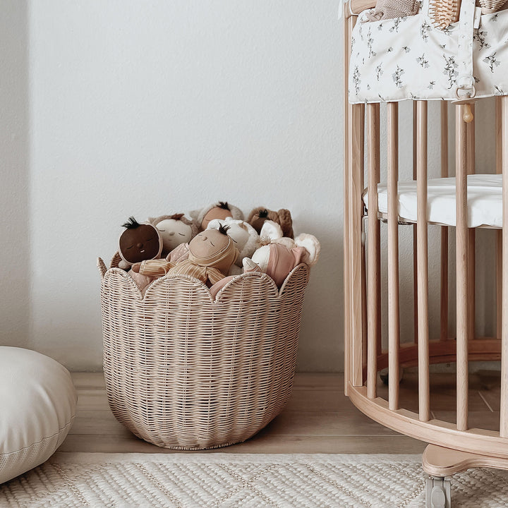 Olli Ella Rattan Tulip Basket - Nude