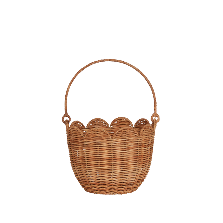 Olli Ella Rattan Tulip Carry Basket - Natural