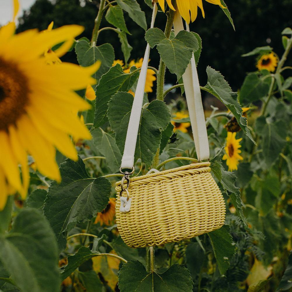 Mini Chari Rattan Bag - Lemon