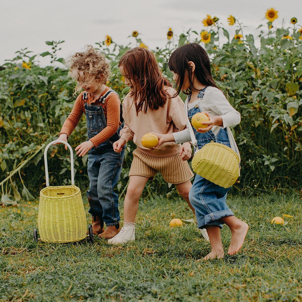 Olli Ella Mini Chari Rattan Bag - Lemon