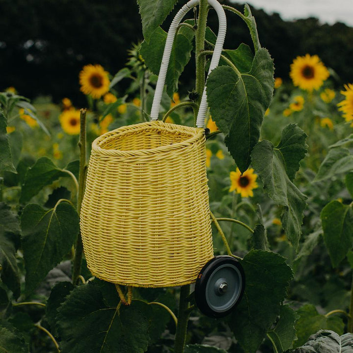 Olli Ella Rattan Luggy Basket - Lemon