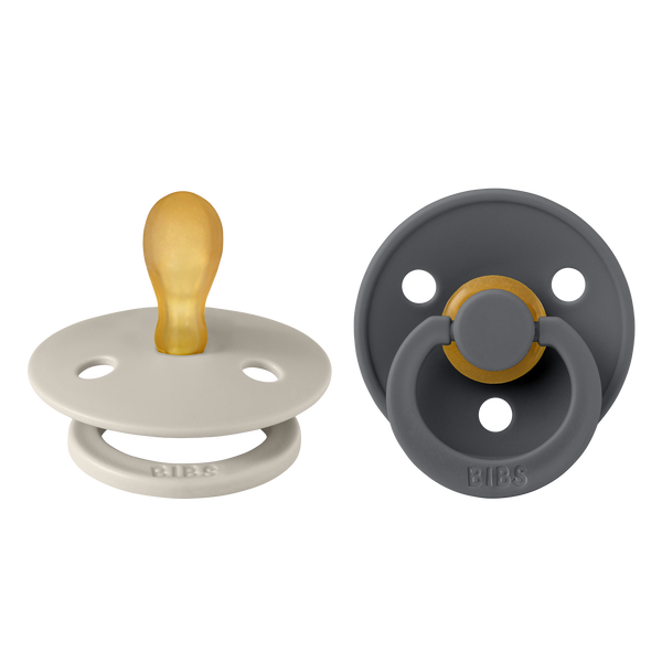 BIBS Colour Symmetrical Pacifier 2 Pack - Sand/Iron