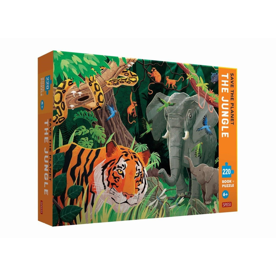 220 Piece Save the Planet Puzzle + Book Set - Jungle