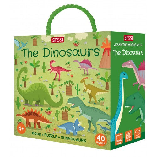 3D Puzzle and Book Set - Learn Words Dinosaurs