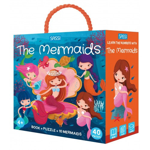 3D Puzzle and Book Set - Learn Numbers Mermaids