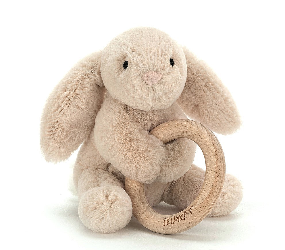 Jellycat Shooshu Wooden Toy Ring - Bunny