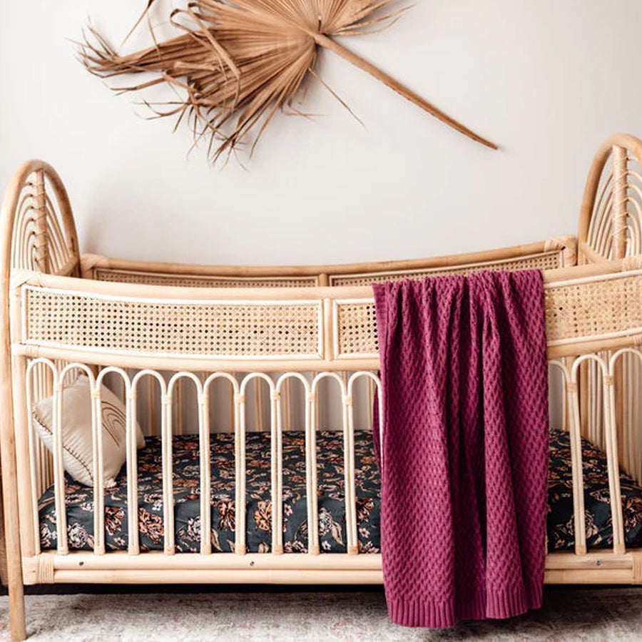 Snuggle Hunny Diamond Knit Baby Blanket - Mauve
