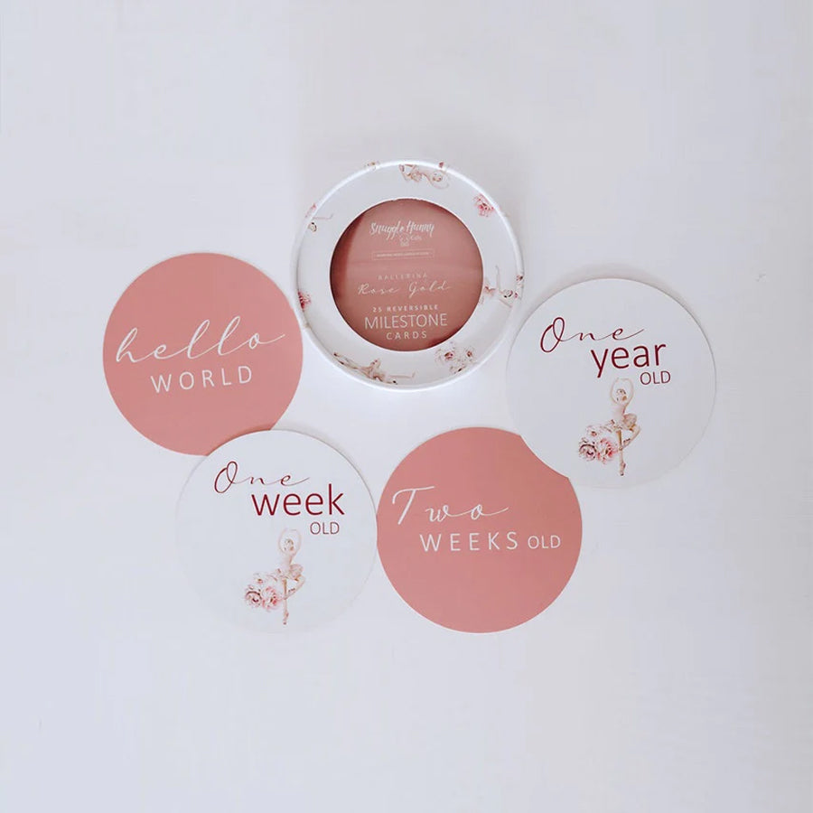 Snuggle Hunny Reversible Milestone Cards - Ballerina & Rosa