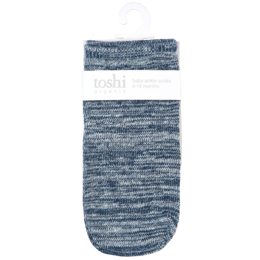 Toshi Organic Ankle Marle Socks - Midnight