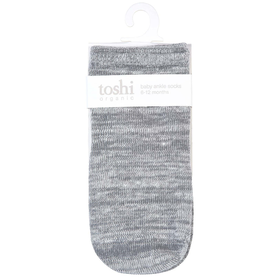 Toshi Organic Ankle Marle Socks - Pebble