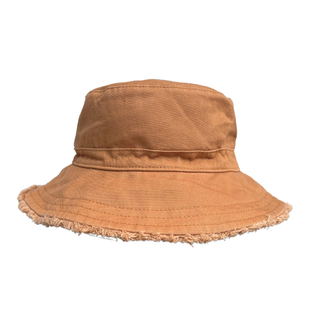Acorn Adult Frayed Bucket Hat - Chestnut