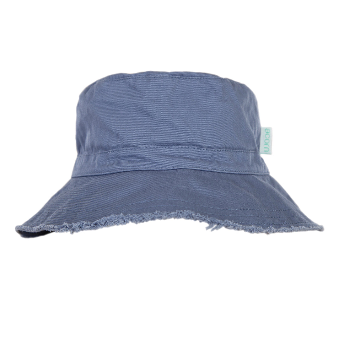 Acorn Frayed Bucket Hat - Blue