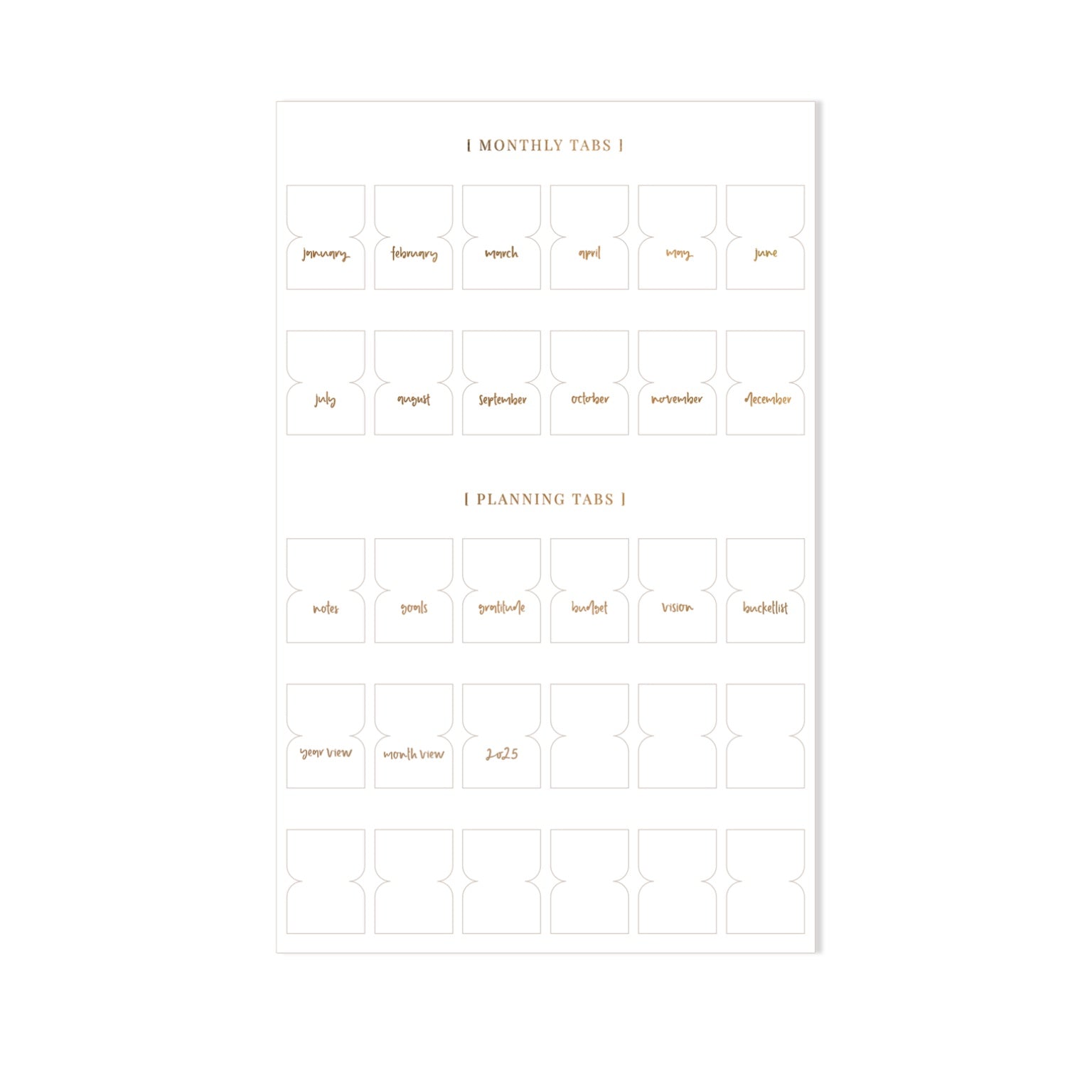 2024 Planner Tab Stickers | Lettering