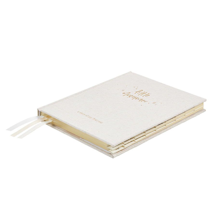 Boxed Linen Cover Luxe Baby Journal - Stardust