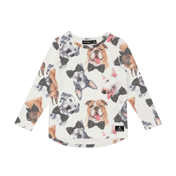 Rock Your Baby Black Tie Pups Long Sleeve T-Shirt