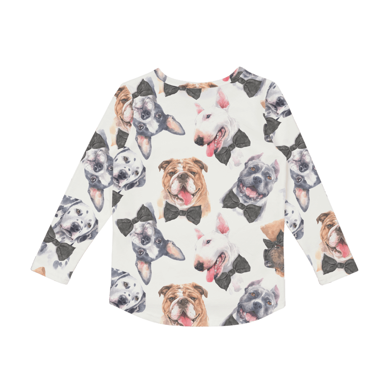 Rock Your Baby Black Tie Pups Long Sleeve T-Shirt