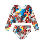 Rock Your Baby Abstract Leopard Rashie Set With Lining
