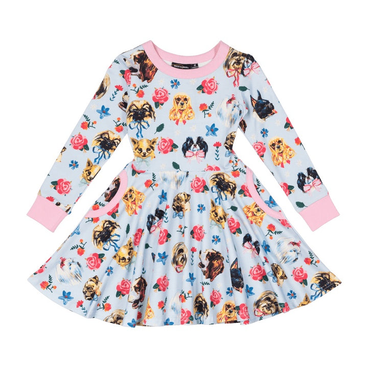 Rock Your Baby Pups Long Sleeve Waisted Dress