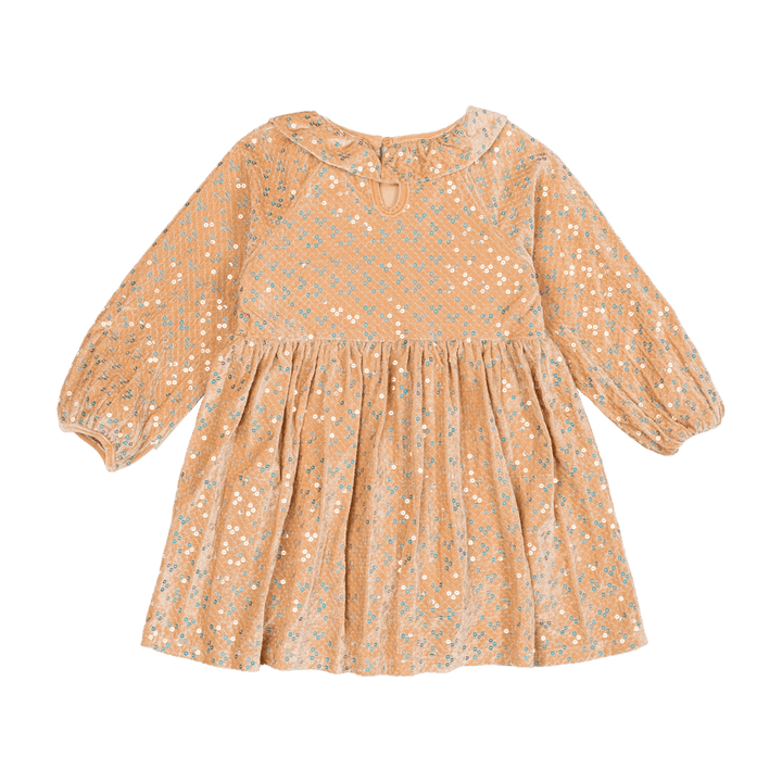 Rock Your Baby Taupe Velvet Sequin Dress