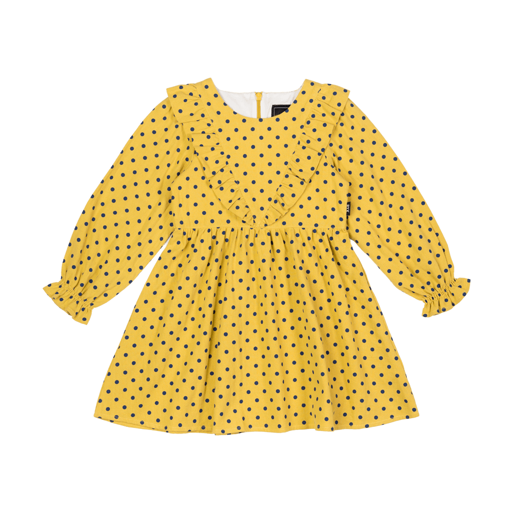 Rock Your Baby Mustard Dot Dress