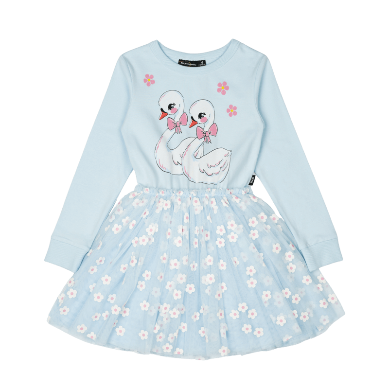 Rock Your Baby Swans Long Sleeve Circus Dress