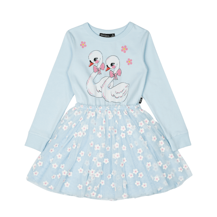 Rock Your Baby Swans Long Sleeve Circus Dress