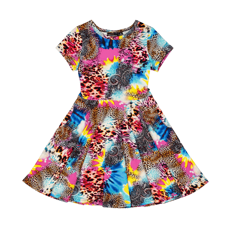 Rock Your Baby Abstract Leopard Waisted Dress