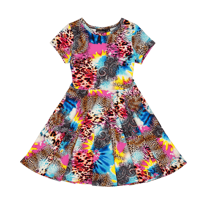 Rock Your Baby Abstract Leopard Waisted Dress