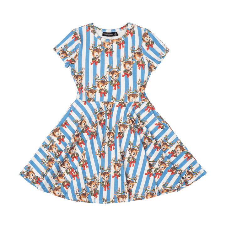 Rock Your Baby Waisted Dress - Reindeer Cheer