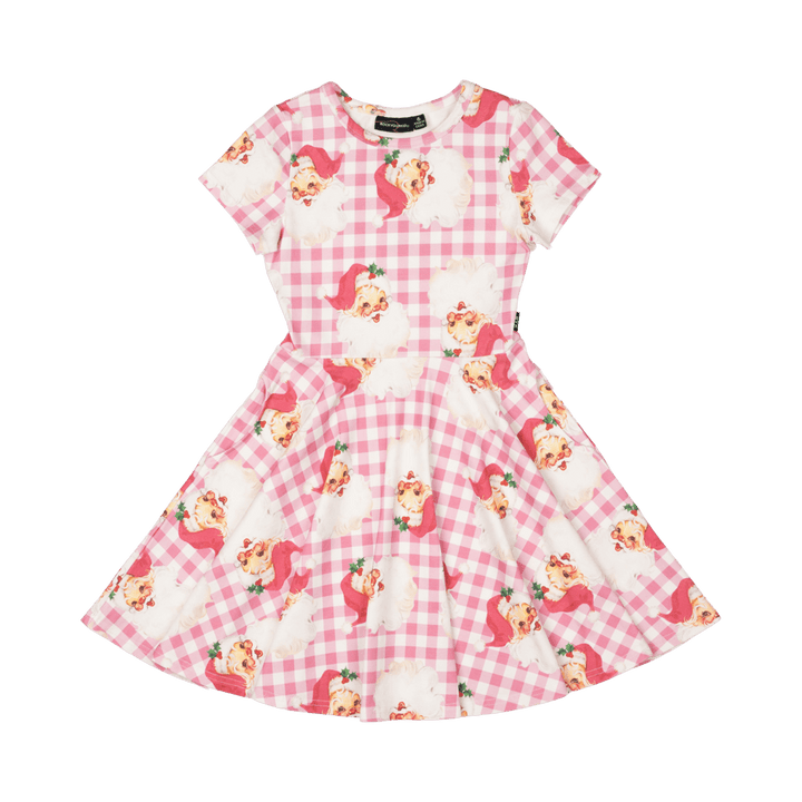 Rock Your Baby Waisted Dress - Santa Gingham