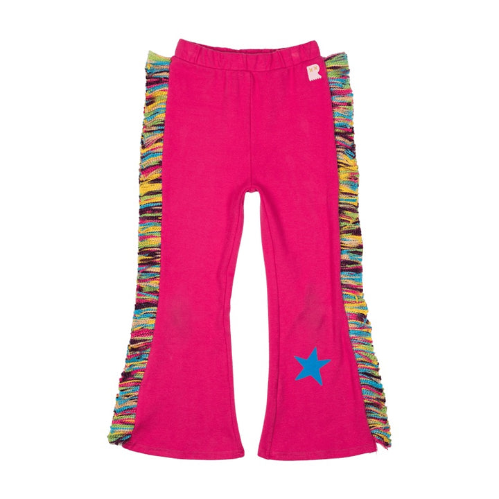 Rock Your Baby Pink Parade High Waisted Flares With Fringing