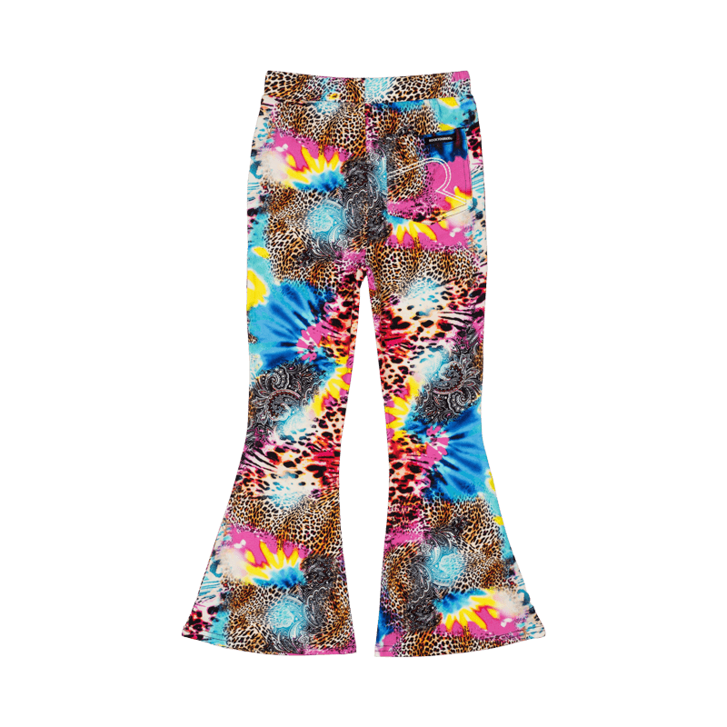 Rock Your Baby Abstract Leopard High Waisted Flares