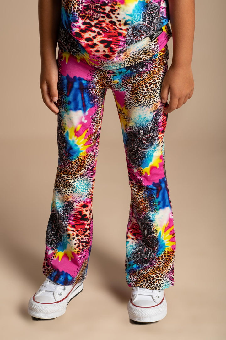 Rock Your Baby Abstract Leopard High Waisted Flares